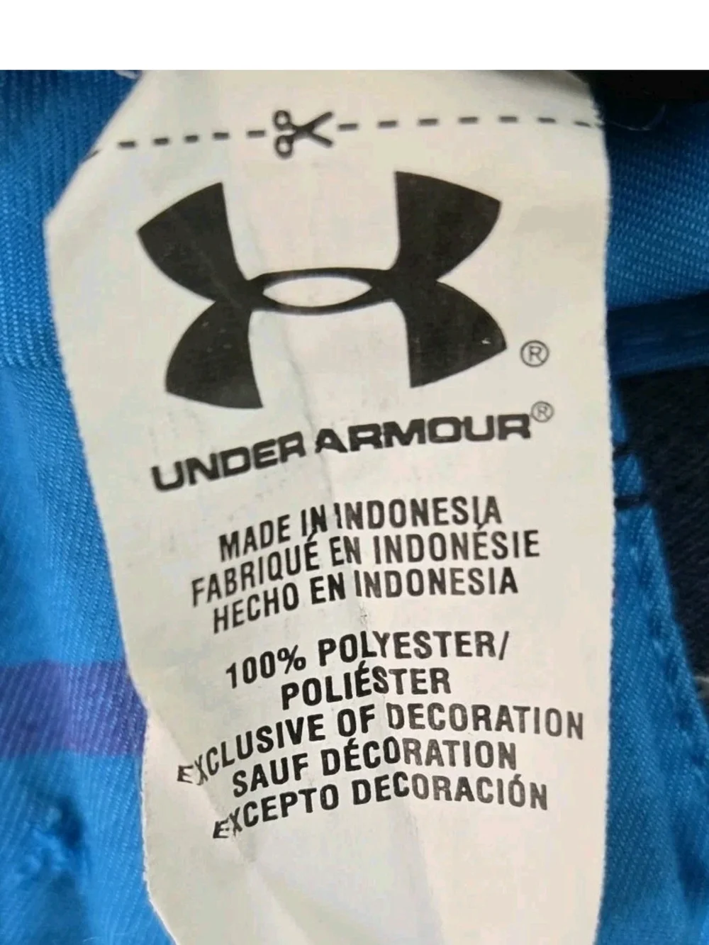 Under Armour Blue Checkered Golf Shorts Mens Size 40 Pockets